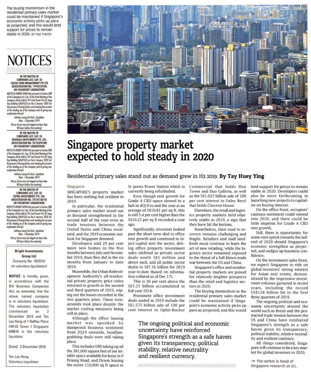 the-landmark-Singapore-Pty-market-to-hold-Steady-in-2020